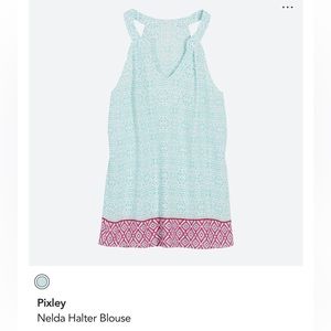 Blue & purple small pixley top